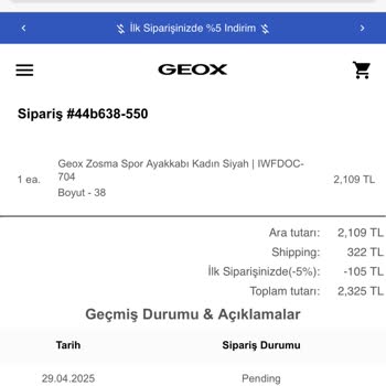 Sipariş Sonrası Bilgi Ve İptal Seçeneği Yok!