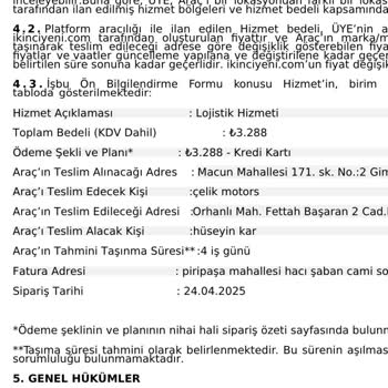 İkinciyeni.com Aracımın Teslimatı Ve Bilgilendirme Süreci Sorunlu