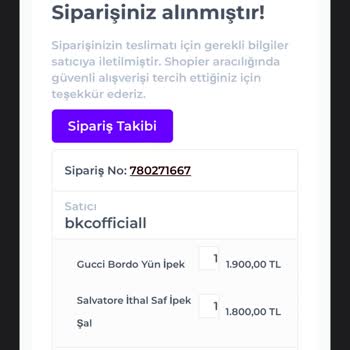 Sipariş Verdiğim Şallar 2 Haftadır Gönderilmiyor Müşteri Hizmetleri Cevap Vermiyor