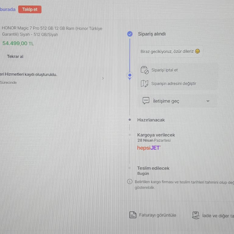 Hepsiburada'dan Aldığım Telefon Siparişim 10 Gündür Kargoya Verilmedi, Müşteri Hizmetleri Yetersiz
