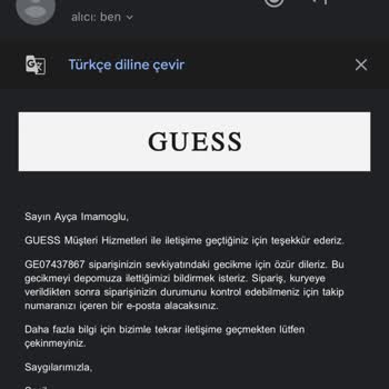 Guess App Siparişim Beklemede İletişim Eksikliği Yaşıyorum