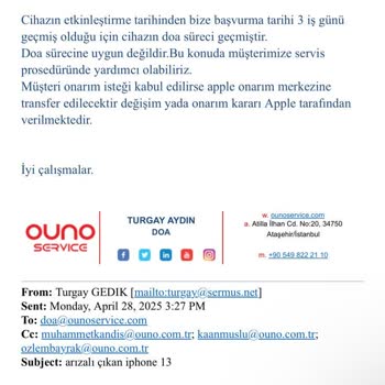 Vodafone'dan Aldığım İphone 13'ün Kusurlu Çıkmasına Rağmen Değişim Yapılmıyor