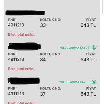 İptal Edilen Biletlerin Ücret İadesi Eksik Yapıldı