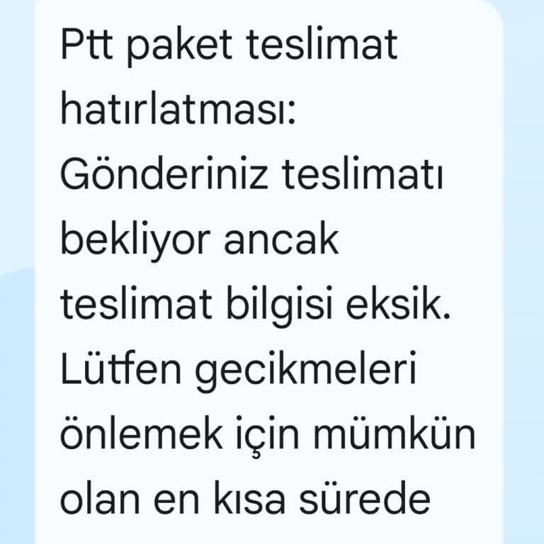 Sahte Kargo Mesajıyla Yanıltıcı Bilgilendirme Denemesi