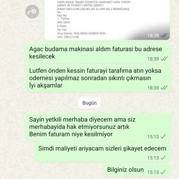 Fatura Gönderilmeyen Sipariş İçin Mağduriyet Yaşıyorum