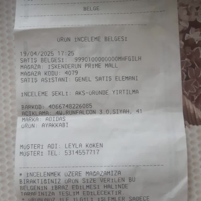 Adidas Ayakkabıda Kısa Sürede İç Filede Deformasyon Yaşadım