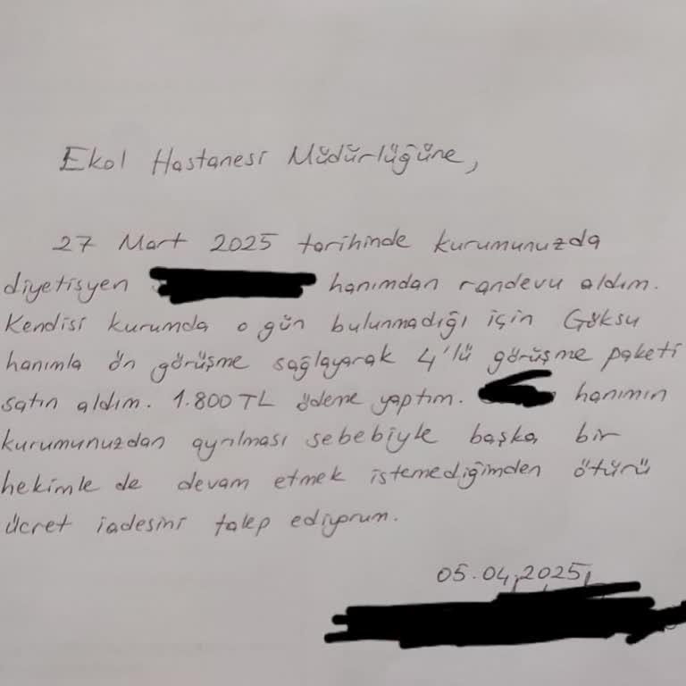 Hizmet Alınmadan Alınan Ücretin İadesi Yapılmıyor, Mağduriyetim Giderilmiyor