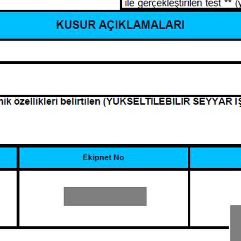 Periyodik Kontrol Mühendisinin Raporlama Ve İletişim Sorunu Nedeniyle Platformlarımızı Kullanamıyoruz
