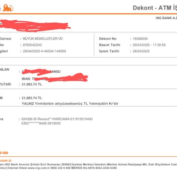 ING Sanal Kartla Yurt Dışı Transferde Onayladığımdan Fazla Para Çekildi