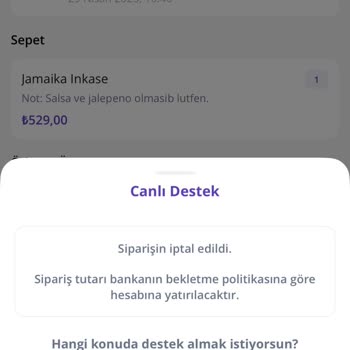 Eksik Adres Bilgisine Rağmen Yemek Teslim Edilmeden İptal Edildi, Ücret İadesi Yapılmadı