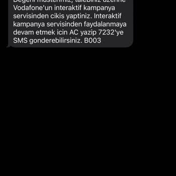 Vodafone Tüm İzinlerimi Kapatmama Rağmen Kampanya SMS'leri Gelmeye Devam Ediyor