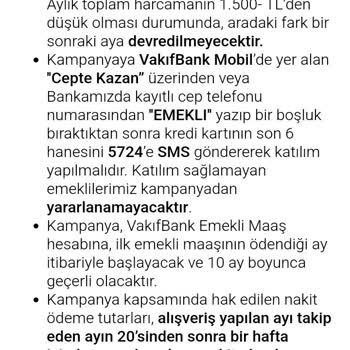 VakıfBank Emekliye Özel 1500 TL İade Kampanyası Mağduriyeti