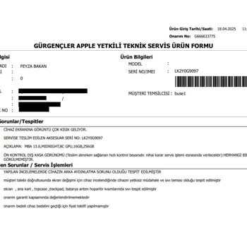 Yeni Alınan Macbook İçin Garanti Dışı Bırakılıp Yüksek Onarım Ücreti Talep Edildi
