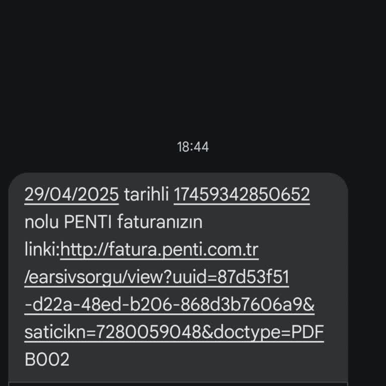 Alışveriş Yapmadan Penti'den Fatura Mesajı Geldi