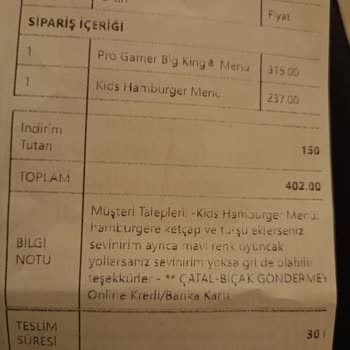 Çocuk Menüsünde Oyuncak Eksik, İade Talebim Var!