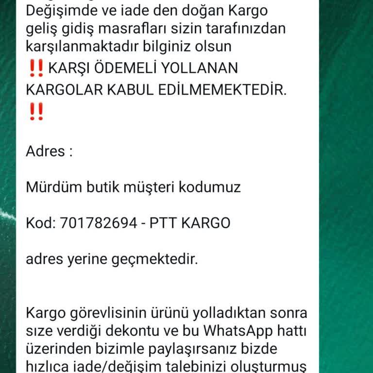 Açıklamadaki Bedenle Gelen Ürün Arasında Büyük Fark Vardı