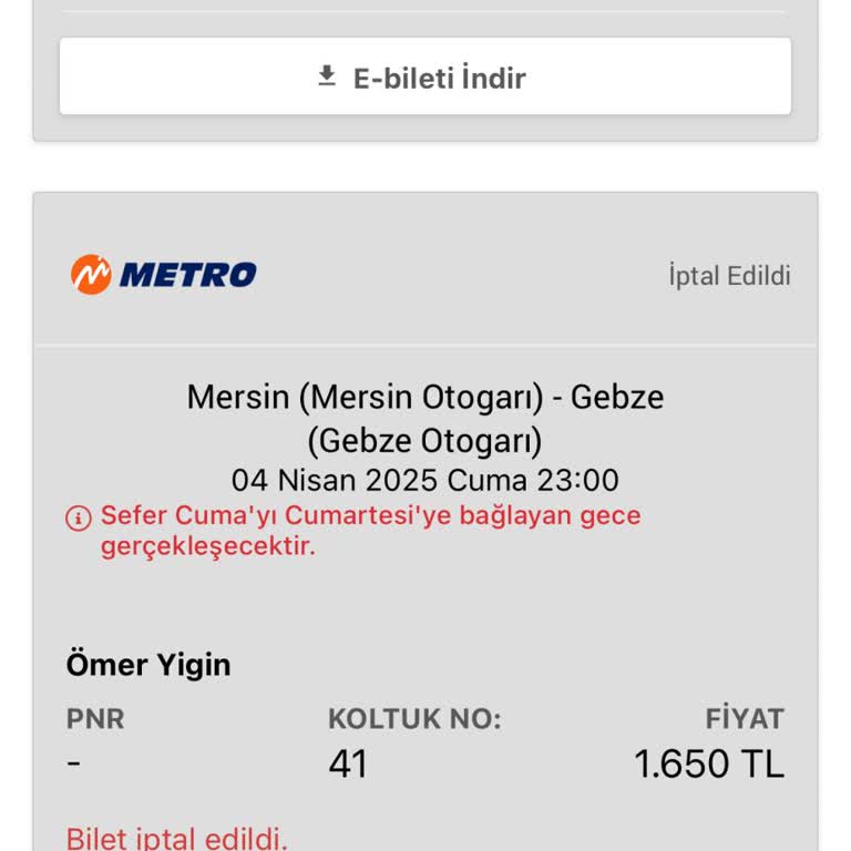 Bilet İptal Edildi Görünüyor, Param Gitti: Çözüm Yok!