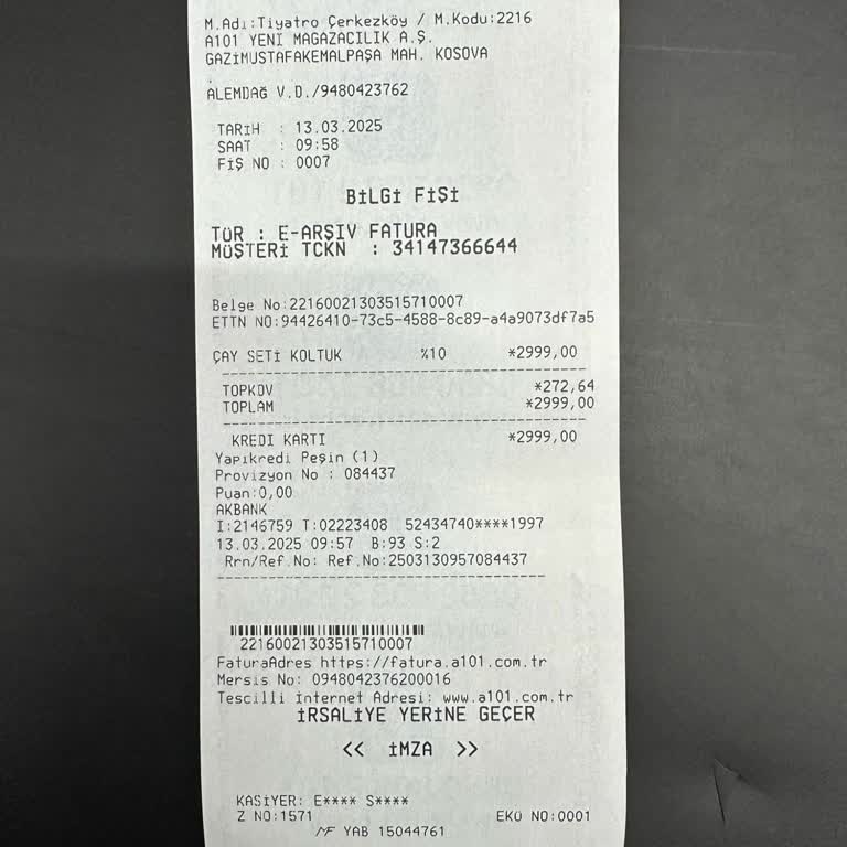 A101'den Alınan Çay Seti Koltuk Takımı Teslim Edilmedi, Bilgilendirme Yapılmıyor