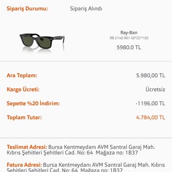 Atasun Optik Uygulamasında Ödeme Ve İade Sorunu Yaşadım