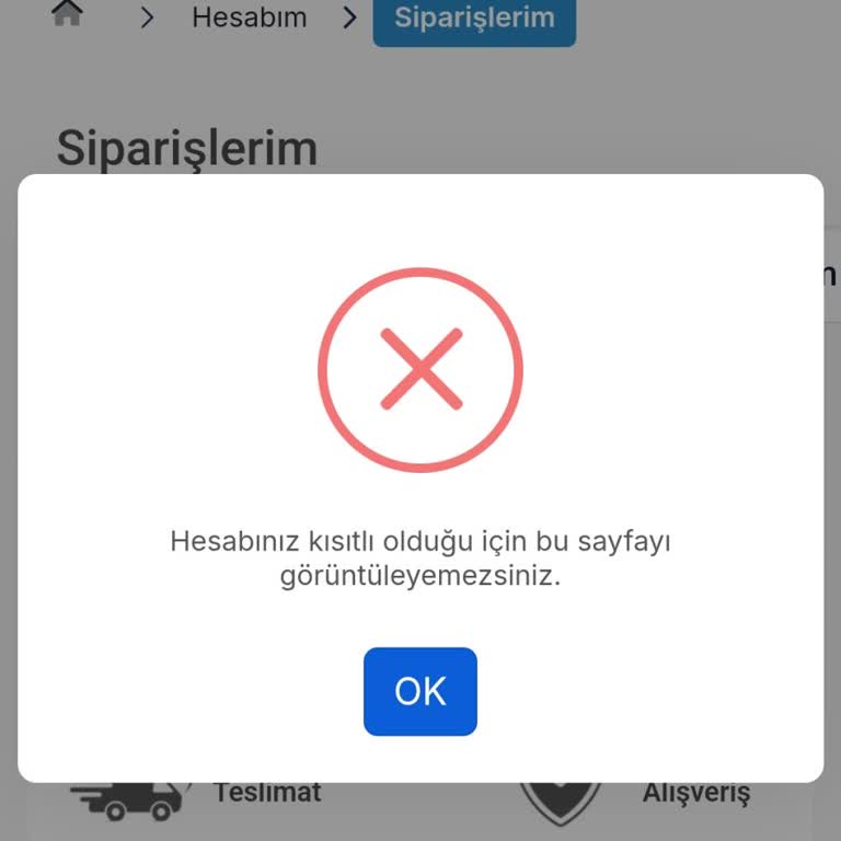 Sipariş Sonrası Para Kesildi, Ürün Teslim Edilmedi Ve Hesap Kısıtlandı
