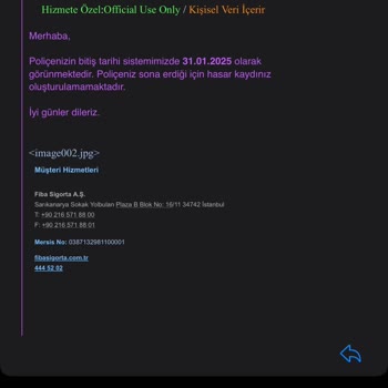 Fiba Sigorta Hasar Talebime Dönüş Yapmıyor