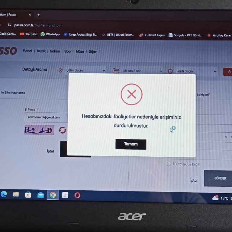 Üyelik Girişi Ve Şifre Değiştirme Sorunu Nedeniyle Bilet Alamıyorum