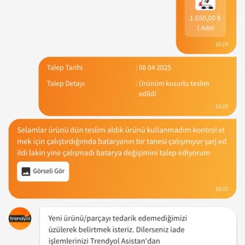 Çalışmayan Batarya İçin İade Reddi Ve Yanlış Raporlama