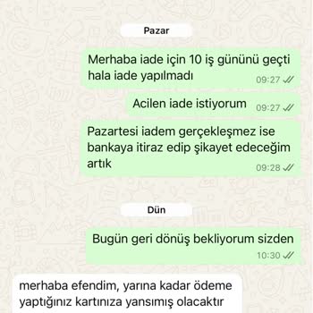 İade Sürecinde Gecikme Ve Mağduriyet Yaşıyorum