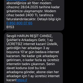 Modem İadesi Sonrası Haksız Ücret Talebi Ve Kargo Sürecindeki Sorunlar