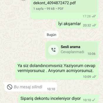 Sipariş Sonrası İletişimsizlik Ve Engelleme Mağduriyeti Yaşadım