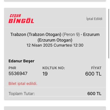 Otobüs Seferi İptal Edildi, Ücret İadesi Yapılmadı