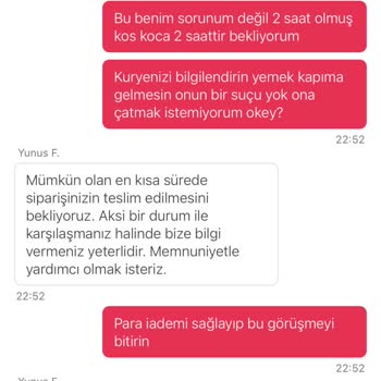 Yemeksepeti'nde Sipariş Gecikmesi Ve Hatalı İade Nedeniyle Mağduriyet