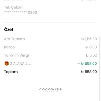 Cocowiss Chocolate Ürünlerim Gelmedi