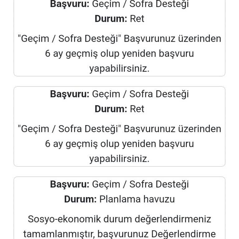 Acil Destek Bekleyen Gıda Kartı Başvurusu İçin 1 Yıldır Sonuç Alamıyoruz