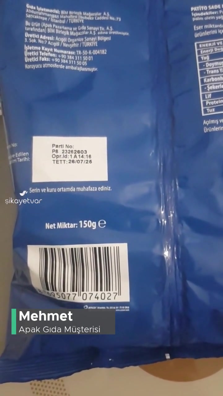 Tuzlu Patito Marka Patates Cipsi videonun kapak resmi