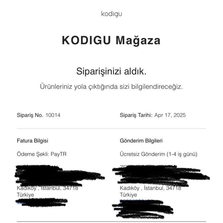 Kodigu Halen Kargolanmadı