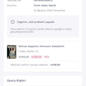 Tekrar Eden Sipariş İptali Ve Yanıltıcı Bilgilendirme Nedeniyle Mağduriyet