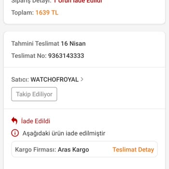 Watch Of Royal İadem Yapılmadı, Yanlış Bilgi Verildi Mağdurum!