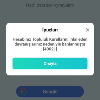 Haksız Ban Nedeniyle Okey Sohbet 101 & Batak Uygulamasına Erişimim Engellendi