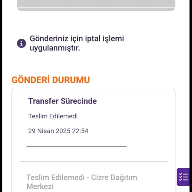 Bilgilendirme Yapılmadan Kargomun İptal Edilmesi Ve Mağduriyet