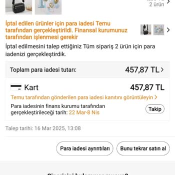 Temu Para İadesi İki Aydır Yapılmadı Banka Kaydı Yok