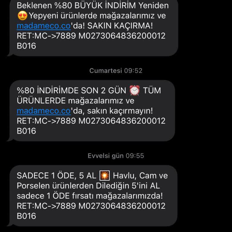 Madame Coco'dan İzinsiz SMS Yağmuru Ve İptal Sorunu