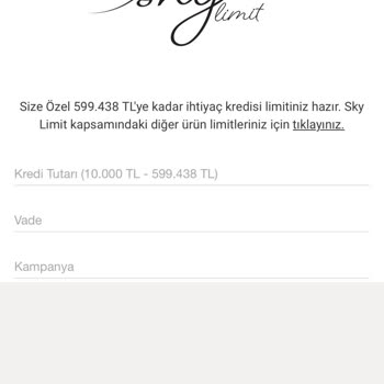 Sky Limitim Olmasına Rağmen Krediye Erişim Sağlayamıyorum