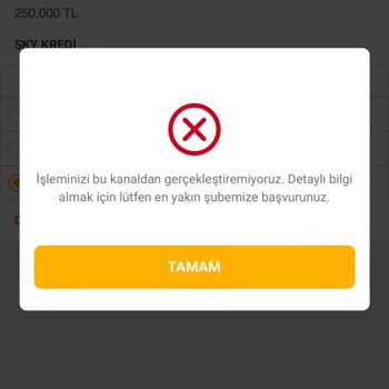 Sky Limitim Olmasına Rağmen Krediye Erişim Sağlayamıyorum