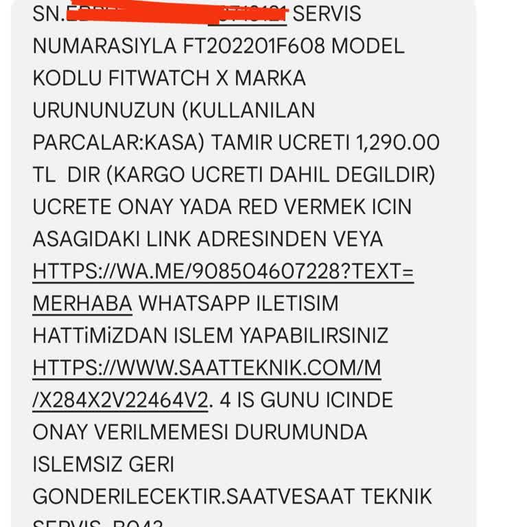 Garanti Sürecinde Ekstra Ücret Talebi Ve Bilgilendirme Eksikliği