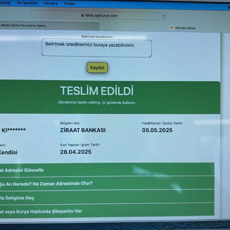 AGT Kurye Kayıp Kargo Ve İletişim Sorunu