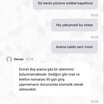 Canlı Destek İlgisizliği Ve Üyelik İptali Talebim Dikkate Alınmadı