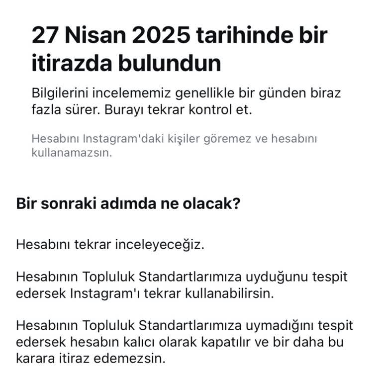 Instagram Hesabım Gerekçesiz Askıya Alındı Ve Geri Açılmıyor