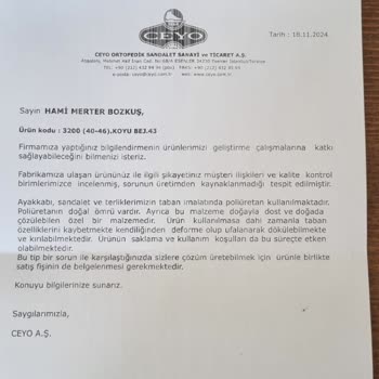Ceyo'dan Aldığım Ayıplı Terliğin İadesi Reddedildi