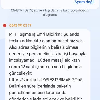 PTT Kargo Teslim Mesajı İle Kişisel Bilgilerimin İstenmesi